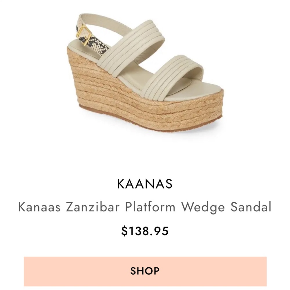 Brand new! Kaanas zanzibar platform wedge sandal - size 8 - never worn!!!